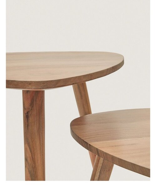 Stoliki z litego drewna akacjowego zestaw 2 szt. 60x61 cm Duvani – Kave Home