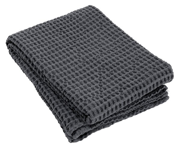 Ręcznik o splocie waflowym CARO szaroczarny 70 x 140 cm Blomus
