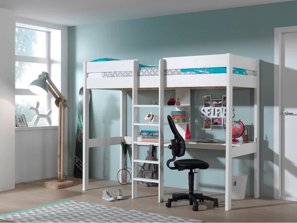 Białe podwyższone łóżko dziecięce 90x200 cm Pino – Vipack