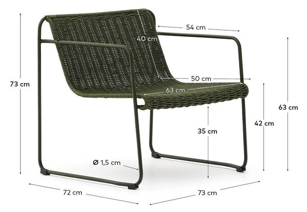 Zielony metalowy fotel ogrodowy Maurina – Kave Home