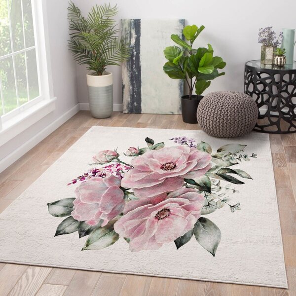 Różowo-kremowy dywan odpowiedni do prania 80x140 cm New Carpets – Oyo home