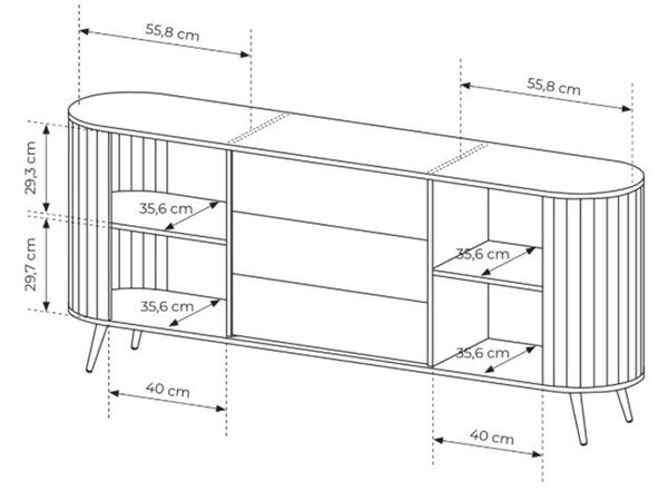 Komoda Luvio 196 cm z szufladami - dąb cremona
