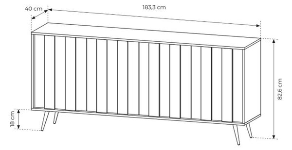 Komoda Flaro 183 cm z oświetleniem - dąb dunin