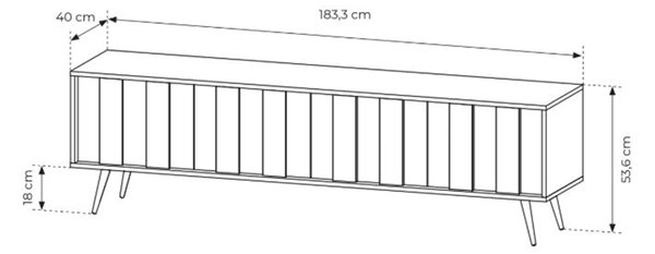 Szafka RTV Flaro 184 cm z oświetleniem - dąb dunin