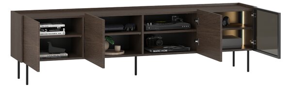 Szafka RTV Dunari 220 cm z metalowymi nogami - dąb dunin