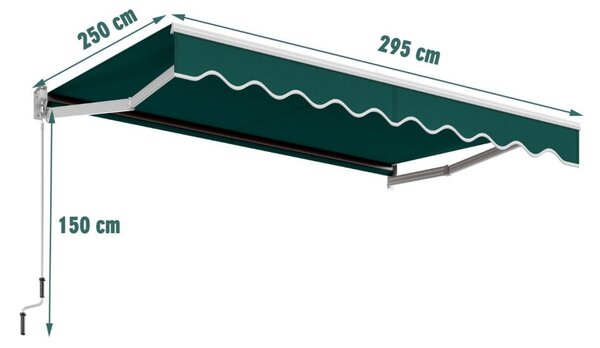 Składana markiza balkonowa tarasowa 295x250cm