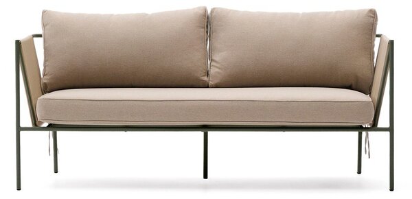 Zielono-beżowa tapicerowana sofa ogrodowa Zivia – Kave Home