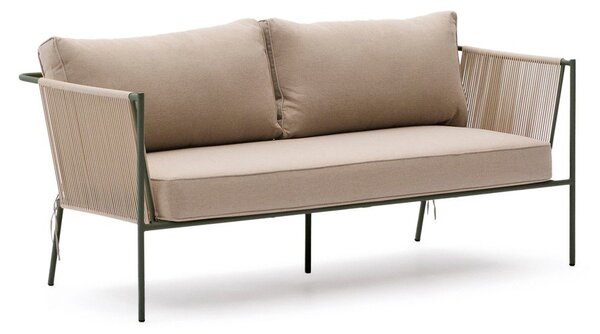Zielono-beżowa tapicerowana sofa ogrodowa Zivia – Kave Home