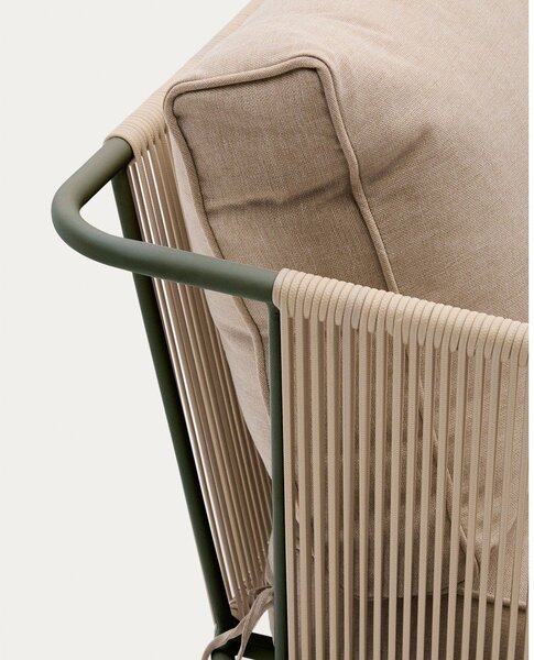 Zielono-beżowa tapicerowana sofa ogrodowa Zivia – Kave Home