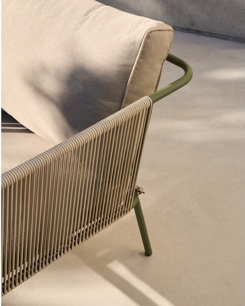 Zielono-beżowa tapicerowana sofa ogrodowa Zivia – Kave Home