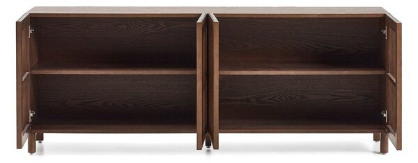 Ciemnobrązowa komoda w dekorze orzecha 181x71,5x42,5 cm Beyla – Kave Home