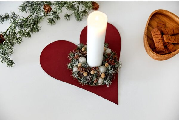 Mata stołowa ze skóry ekologicznej 30x30 cm Heart Nupo – LIND DNA