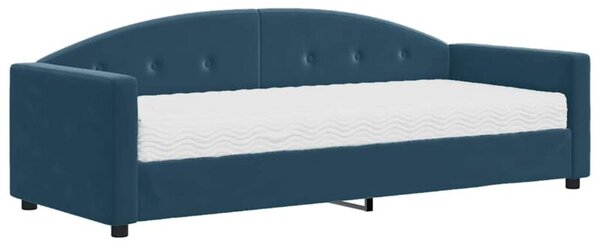Sofa z materacem do spania, niebieska, 80x200 cm, aksamit