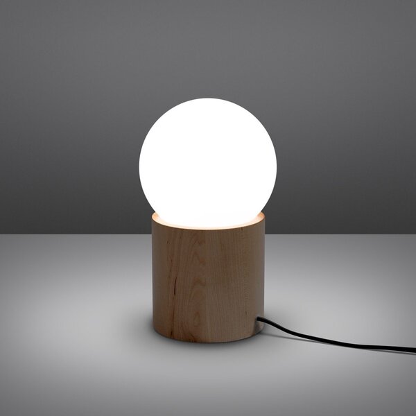 Biało-naturalna lampa stołowa ze szklanym kloszem (wysokość 21 cm) Surtur – Sollux