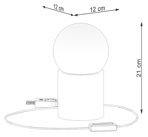 Biało-naturalna lampa stołowa ze szklanym kloszem (wysokość 21 cm) Surtur – Sollux