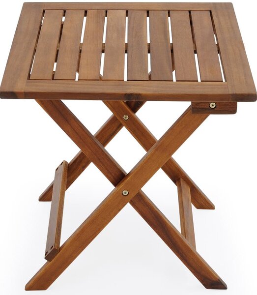 Stolik VITEK z drewna akacjowego, 46x46x46cm, brązowa Casaria
