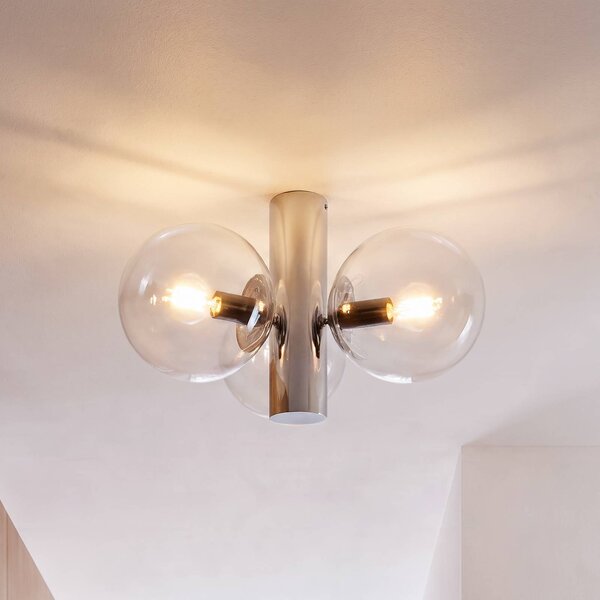 Lampa sufitowa Sferio Lamkur, możliwość ściemniania, chromowy / srebrny, salon / jadalnia, szkło