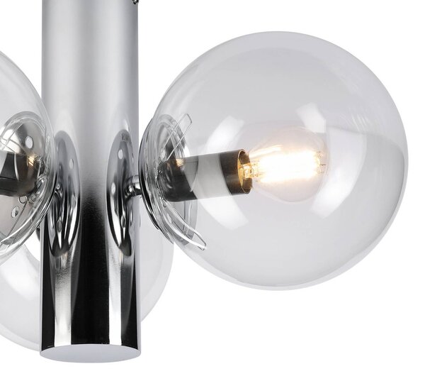 Lampa sufitowa Sferio Lamkur, możliwość ściemniania, chromowy / srebrny, salon / jadalnia, szkło
