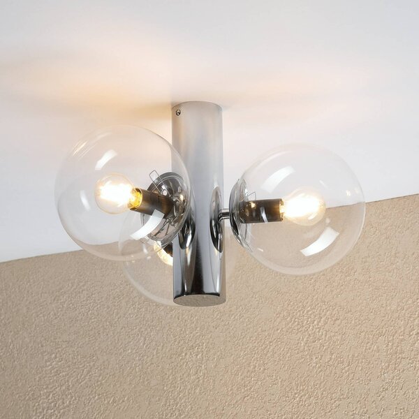Lampa sufitowa Sferio Lamkur, możliwość ściemniania, chromowy / srebrny, salon / jadalnia, szkło