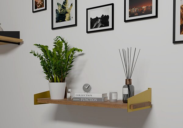 Wisząca półka glamour złoty + dąb lancelot G7-B73