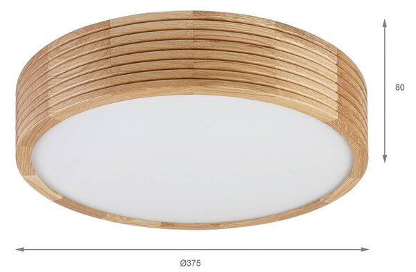 Lampa sufitowa Linaro Lamkur, możliwość ściemniania, jasne drewno, salon / jadalnia, drewno
