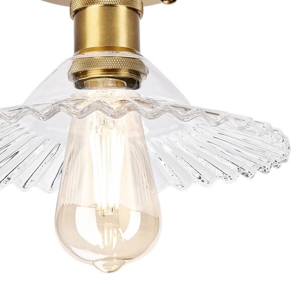 Lampa sufitowa Trish Lamkur, możliwość ściemniania, mosiężny / złoty, salon / jadalnia, szkło