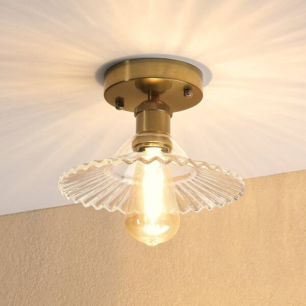Lampa sufitowa Trish Lamkur, możliwość ściemniania, mosiężny / złoty, salon / jadalnia, szkło