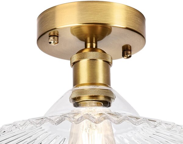 Lampa sufitowa Trish Lamkur, możliwość ściemniania, mosiężny / złoty, salon / jadalnia, szkło