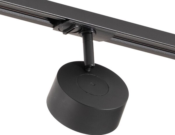 System szynowy Lindby Linaro, średnica 9,5 cm, 4-punktowy, LED, czarny Linaro, czarny, biuro, aluminium, nowoczesny