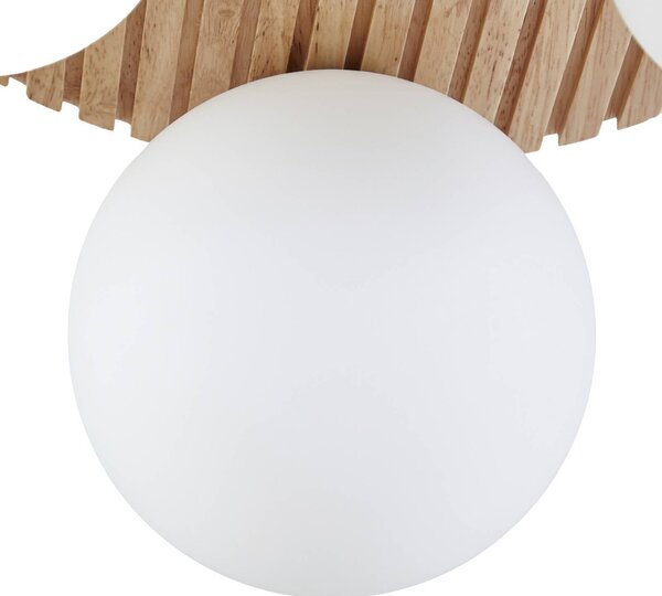 Lampa sufitowa Mori Lindby, możliwość ściemniania, jasne drewno, salon / jadalnia, drewno, nowoczesny