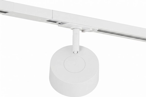 System szynowy Lindby Linaro, średnica 9,5 cm, 3-punktowy, LED, biały Linaro, biały / opal, biuro, aluminium, nowoczesny