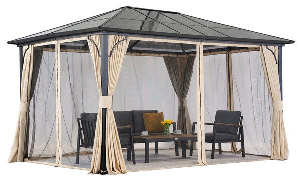 Nowoczesna altana ogrodowa Santiago Premium 3x3,6 m Garden Point beżowa