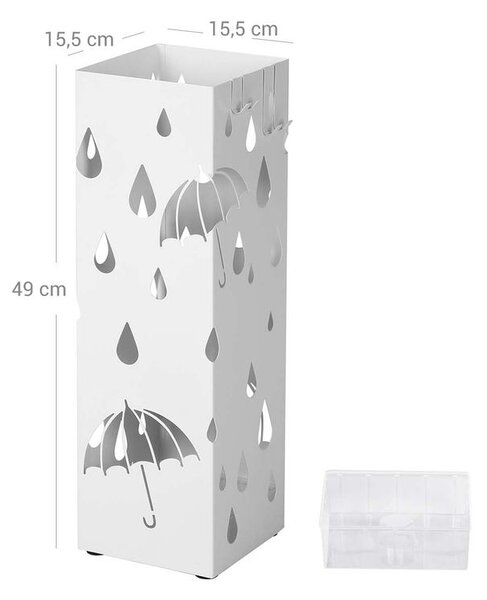 Stojak na parasole UMBRELLA, 15,5x15,5x49cm, biała SongmicsHome