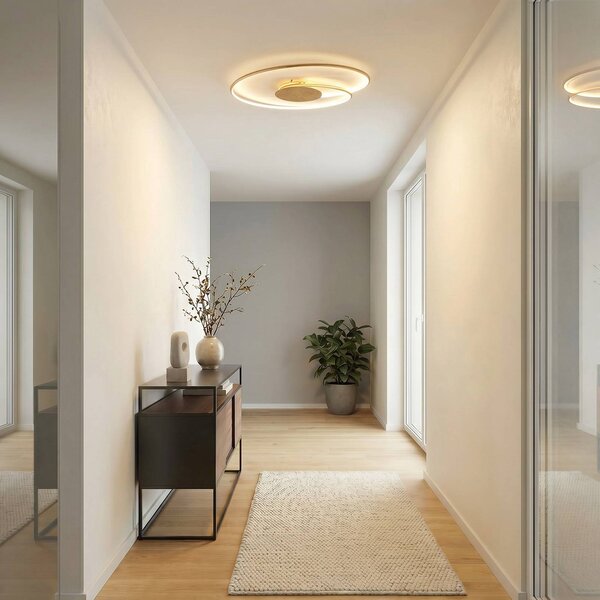 Lampa sufitowa LED Joline Lindby, mosiężny / złoty, salon / jadalnia, metal, nowoczesny