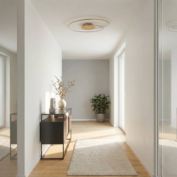 Lampa sufitowa LED Joline Lindby, mosiężny / złoty, salon / jadalnia, metal, nowoczesny