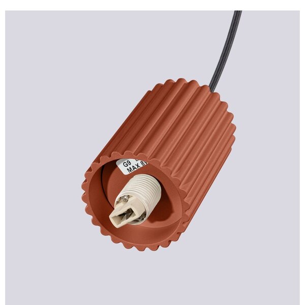 Pomarańczowa lampa wisząca ze szklanym kloszem ø 12 cm Orbital – Sollux