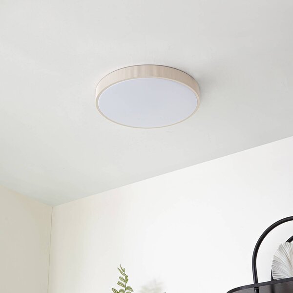 Lampa sufitowa LED Zylo Lindby, możliwość ściemniania, kremowy / amber, salon / jadalnia, tworzywo sztuczne