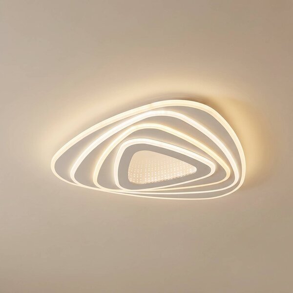 Lampa sufitowa LED Rebeka Lindby, możliwość ściemniania, biały / opal, salon / jadalnia, metal, nowoczesny