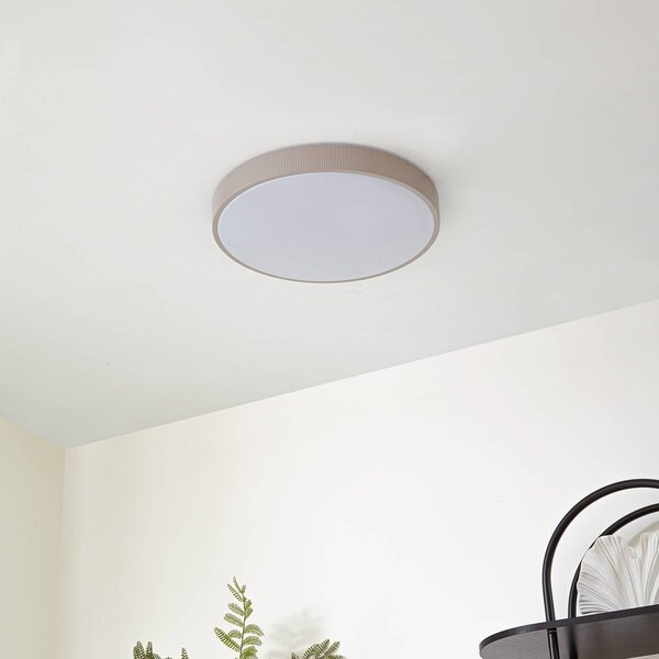 Lampa sufitowa LED Zylo Lindby, możliwość ściemniania, kremowy / amber, salon / jadalnia, tworzywo sztuczne