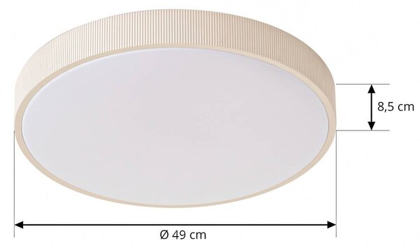 Lampa sufitowa LED Zylo Lindby, możliwość ściemniania, kremowy / amber, salon / jadalnia, tworzywo sztuczne