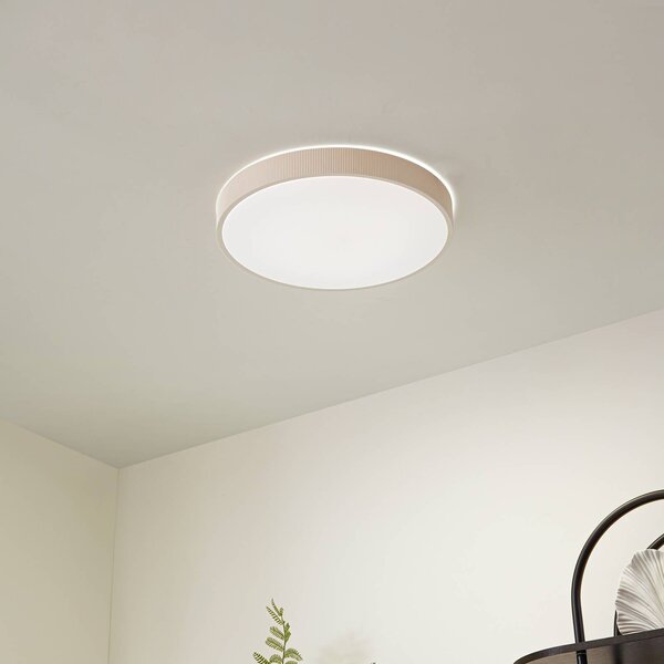 Lampa sufitowa LED Zylo Lindby, możliwość ściemniania, kremowy / amber, salon / jadalnia, tworzywo sztuczne