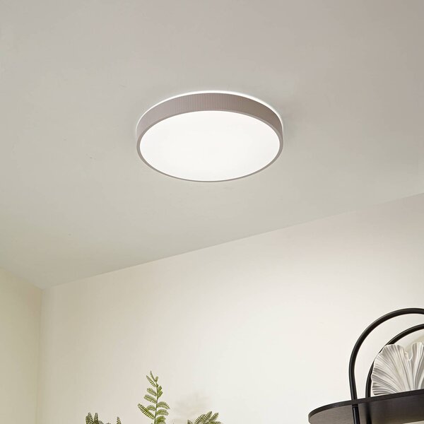 Lampa sufitowa LED Zylo Lindby, możliwość ściemniania, kremowy / amber, salon / jadalnia, tworzywo sztuczne