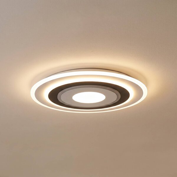 Lampa sufitowa LED Rebeka Lindby, możliwość ściemniania, biały / opal, salon / jadalnia, tworzywo sztuczne, nowoczesny