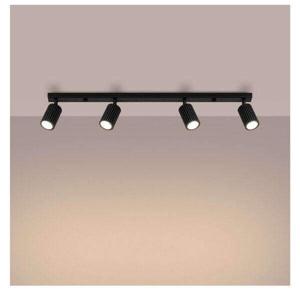 Czarna lampa punktowa 6,5x81 cm Gleam – Sollux
