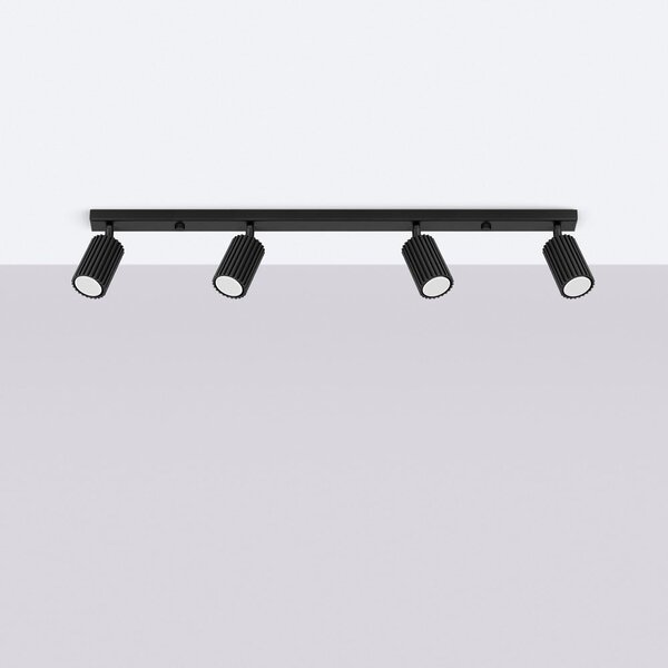 Czarna lampa punktowa 6,5x81 cm Gleam – Sollux