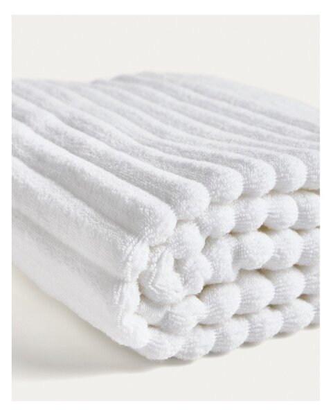 Biały bawełniany ręcznik kąpielowy frotte 70x140 cm Navira – Kave Home