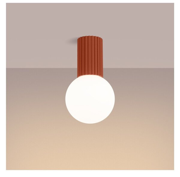 Pomarańczowa lampa sufitowa ze szklanym kloszem ø 12 cm Orbital – Sollux