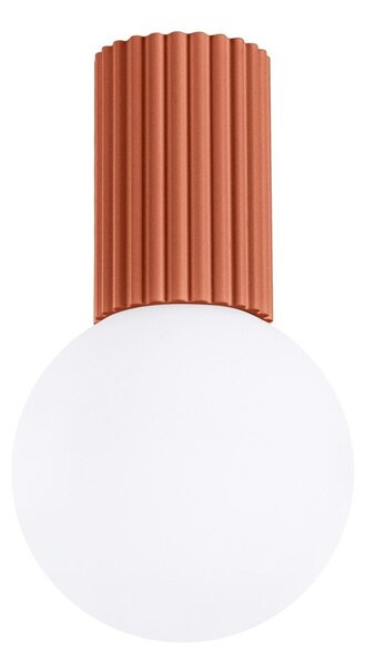 Pomarańczowa lampa sufitowa ze szklanym kloszem ø 12 cm Orbital – Sollux
