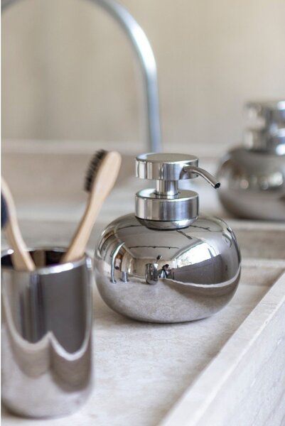 Ceramiczny dozownik do mydła w kolorze srebra 200 ml Lotus – Mette Ditmer Denmark