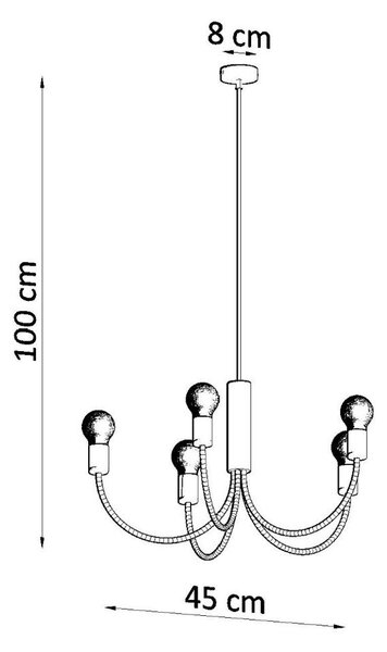 Czarna lampa wisząca ø 45 cm Karim – Sollux